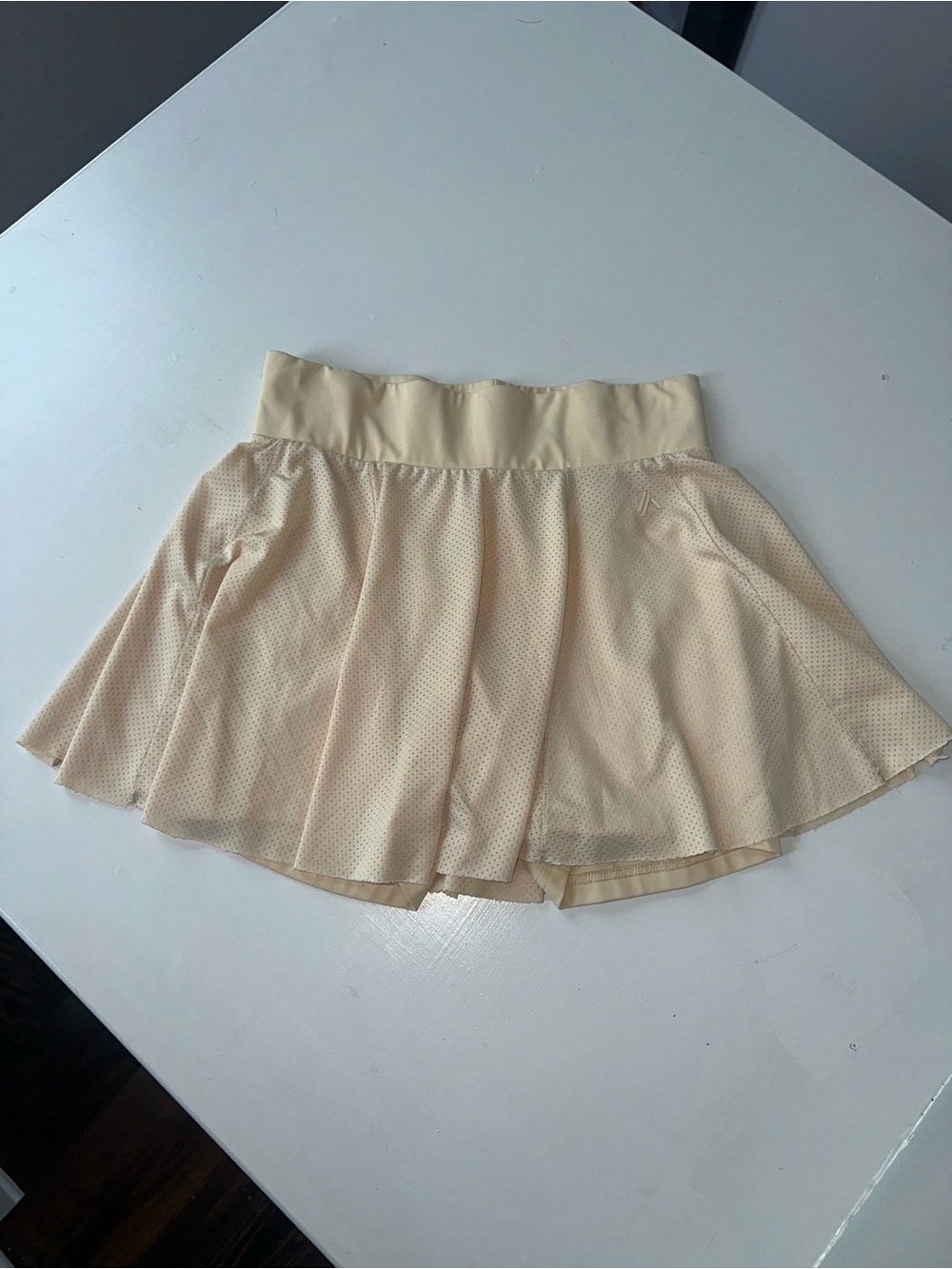 Alphalete Cream Flared Mesh Skort Shorts